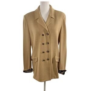 Vintage St. John Collection Santana Knit Blazer Jacket Beige Wool Sz 2 Classic